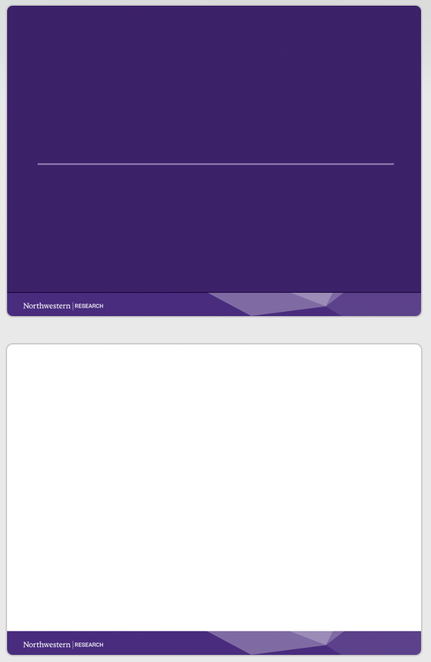 sample of the title slide and the secondary slide template