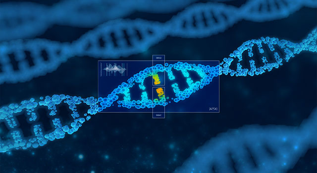 Illustration of double helix genetic material