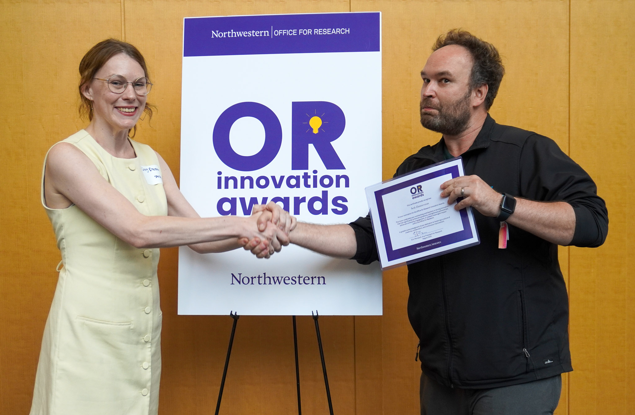 ORIA winner Seth Zimmerman (right) with IIN colleague Corey Eliza Drennon
